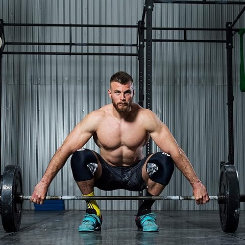 Miniatura 4 de Rodilleras (1 par), rodilleras de compresión de neopreno de 0.276 in, gran soporte para entrenamiento cruzado, levantamiento de pesas, levantamiento