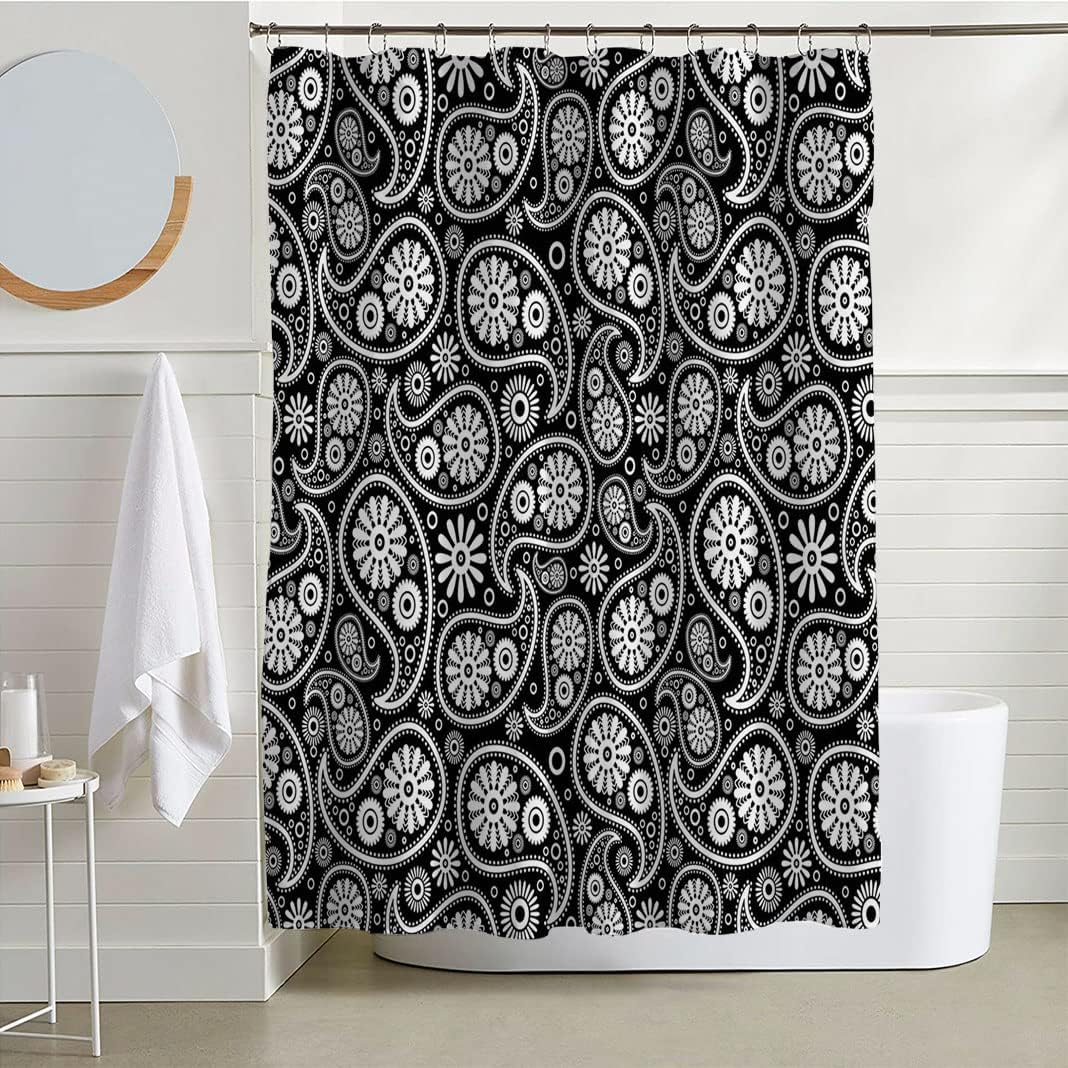 Shower Curtains, Print Polyester Fabric Shower Curtain Set