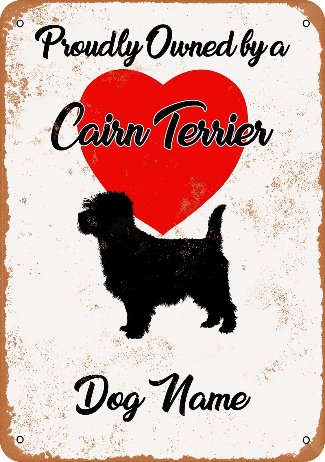 Metal Sign - CUSTOM DOG NAME - Cairne Terrier - Vintage Look home decor