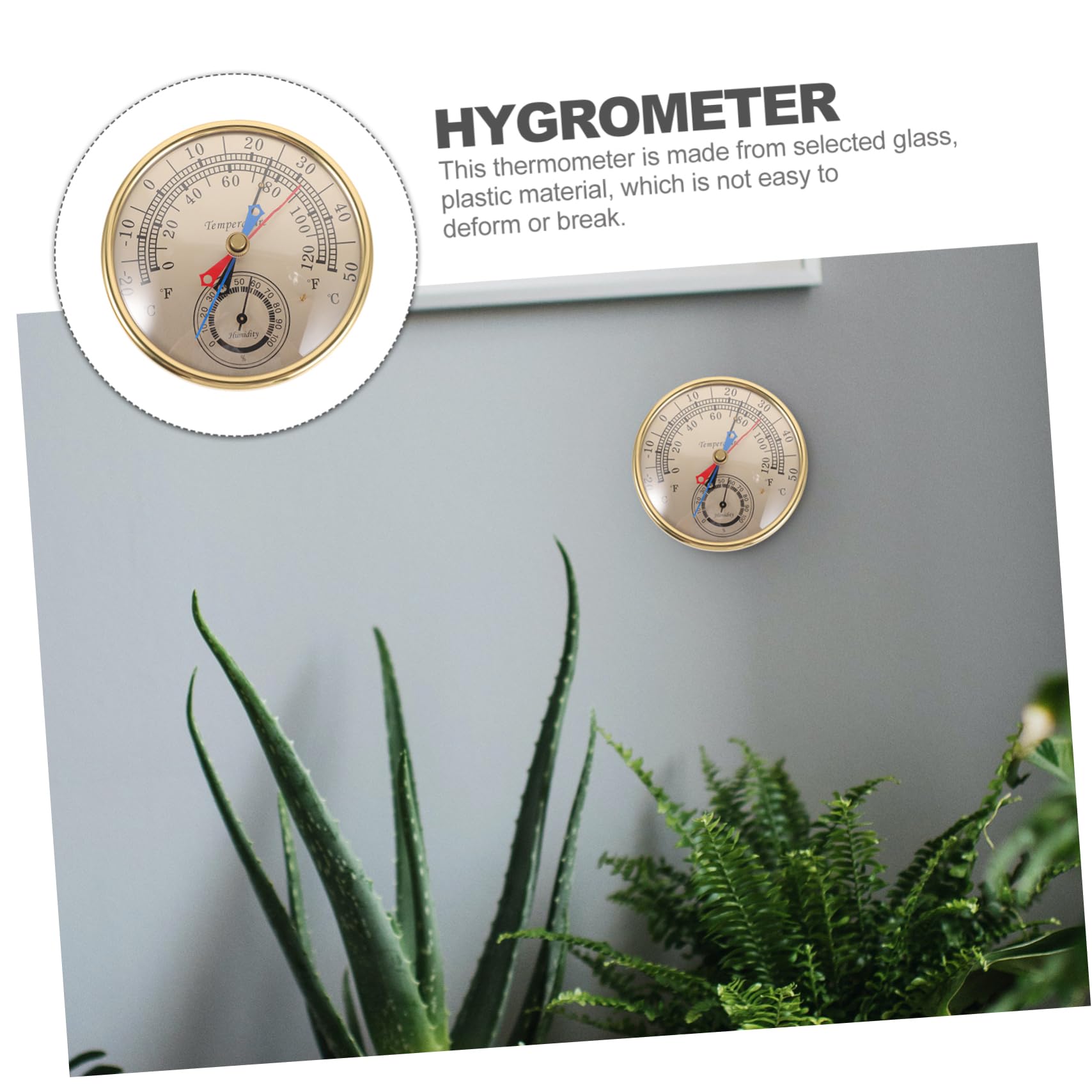 Toyvian 3 Pièces Thermomètre et compteur d'humidité hygromètre mural camping Parie d'humidité intérieure capteur météo thermomètre de pièce thermomètre intérieur Un verre