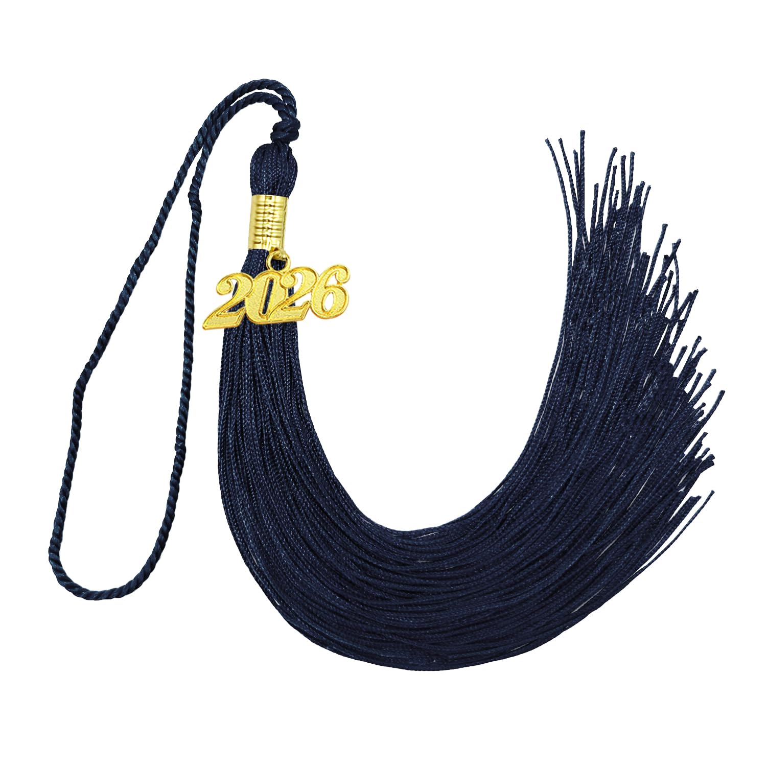 Photo 1 of 2026 Graduation Tassel, Navy Blue Tassel for Graduation Cap with 2026 Year Gold Charm for Graduation Ceremony Tassel Accessories