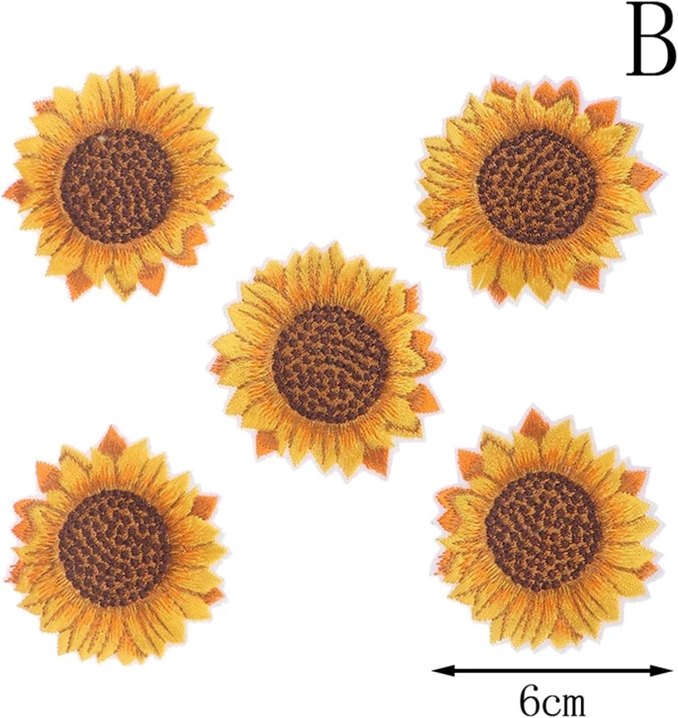 Iron Patches for Clothing 50Pcs Sunflower Sew on/Iron on Embroidered Patch DIY Craft Clothes Applique for Repairing Hole&Tear Easy Iron-On Application(B)