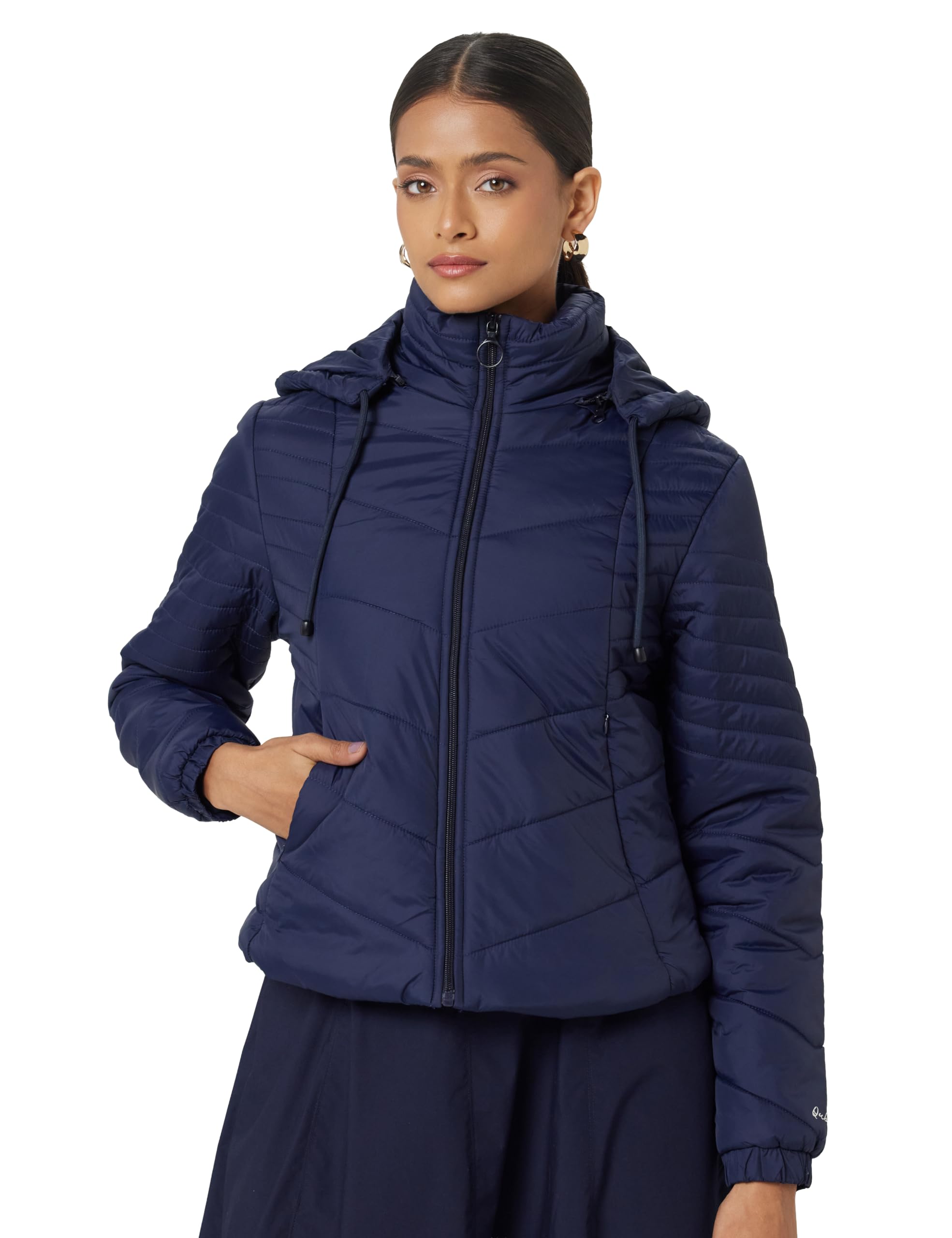 qube by fort collins Women's Crop Length Bomber Jacket Stylish & Versatile Winter Wear |Material: Polyester-picture-28