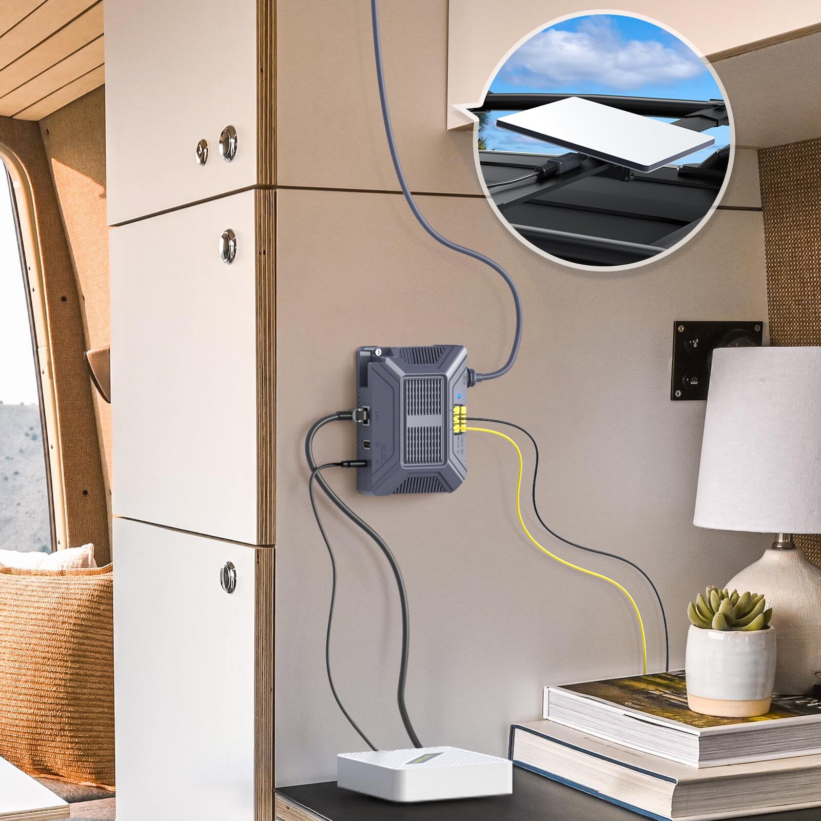 EDUP Iniettore PoE per Starlink Mini e Adattatore Ethernet 12V, 150W Gigabit RJ45, Alimentatore DC 9-36V a 48V/3A, Cavo e Accessori Impermeabili
