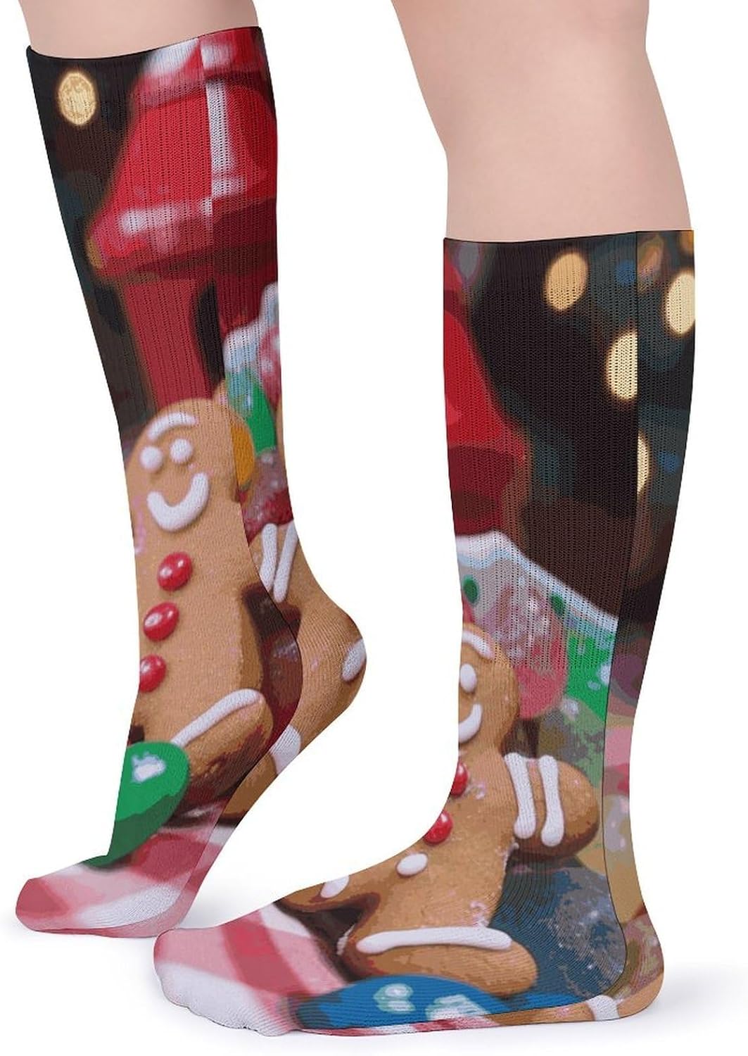 Gingerbread Man Candy Stocking - Cute Casual Long Athletic,Crew Sock for Men Women,Running Socks Soft Breathable for Gift