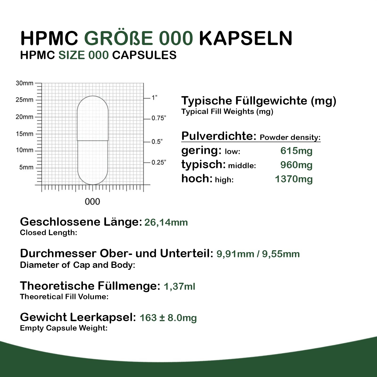 SHROOMY Capsule vuote HPMC – Dimensione 000 – vegano e trasparente – 500 pezzi