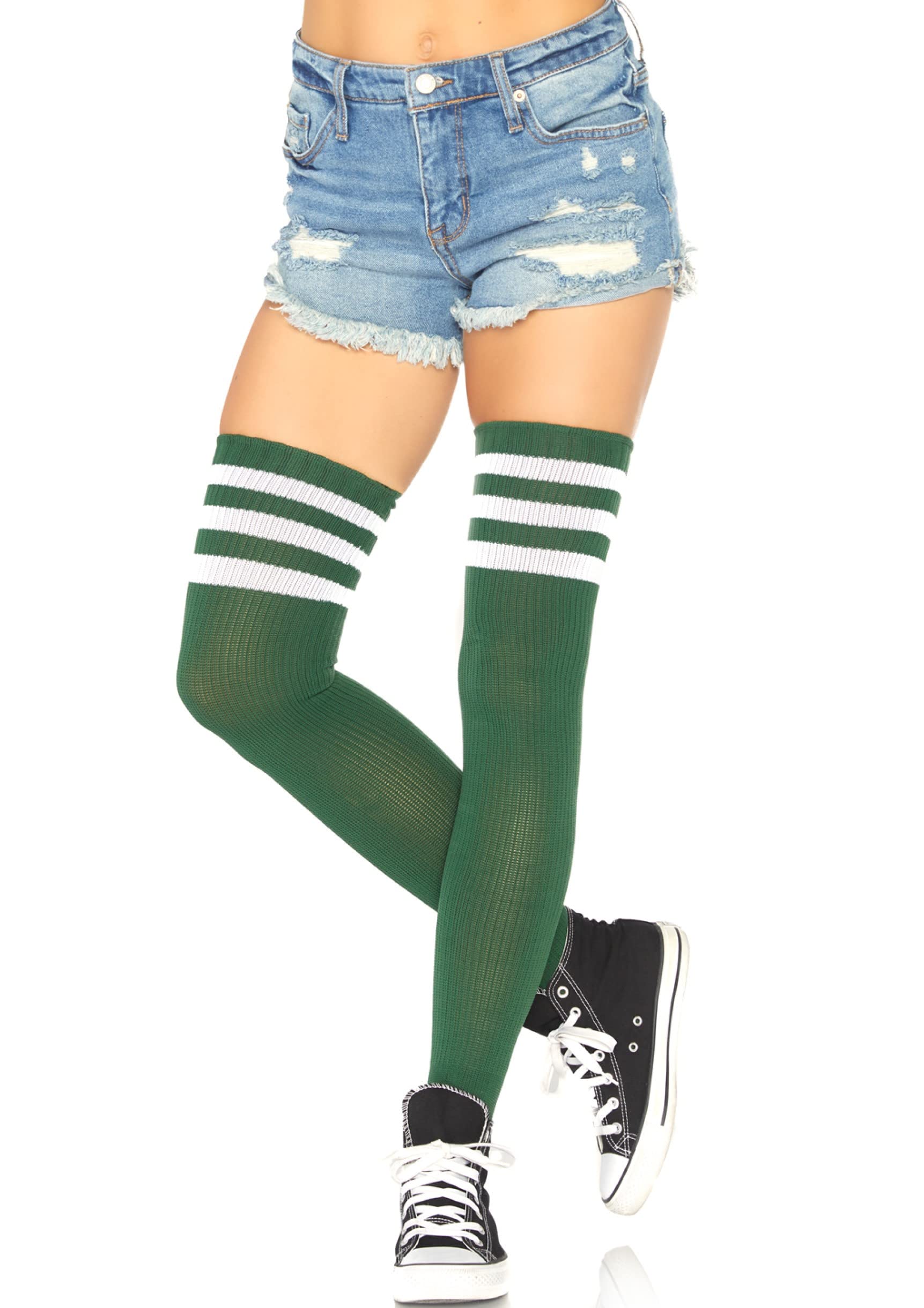 Leg Avenue Athlete Over the Knee Socks, Hunter Green, One Size