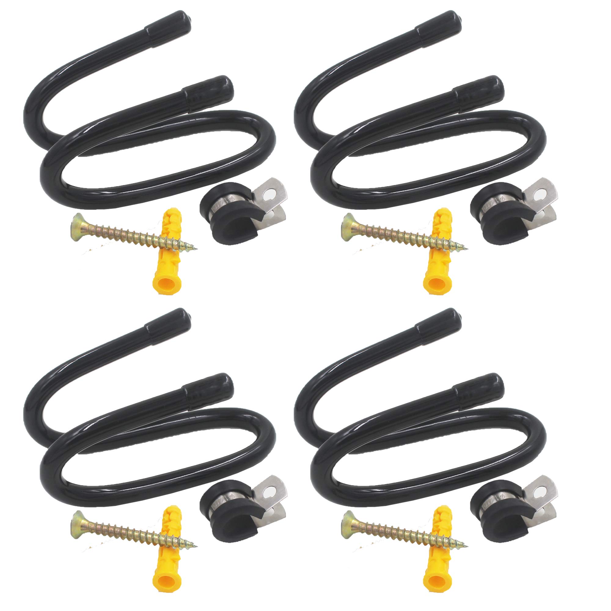 YYST Hard Hat Rack Hard Hat Holder Storage Hanger - No Hard Hat -4/PK-Screws Included, Black - Image 2