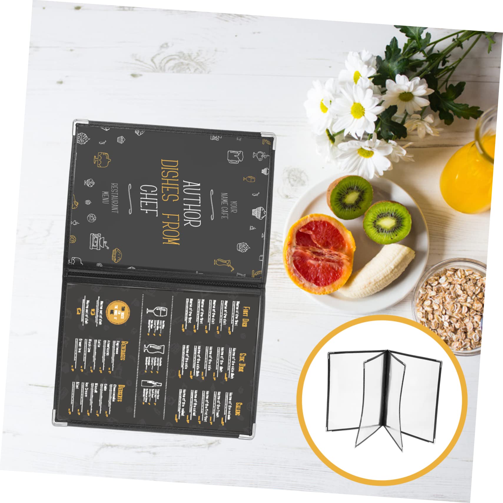 ULTECHNOVO 12piezas Portada De Menú Transparente De Pvc Para Restaurantes Carpeta Flexible y Resistente Para Recetas y Cartas De Comida Diseño Elegante y Fácil De Limpiar