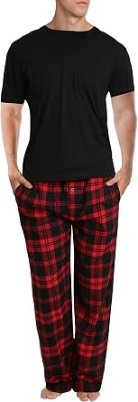 SLEEPHERO Mens Pajama Set 2 Piece PJ with Crew Neck Tee and Pants