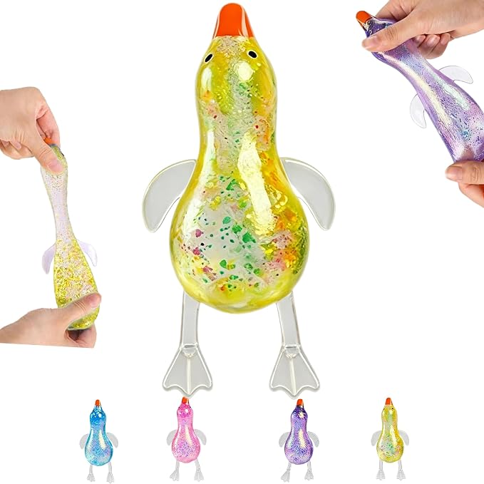 DuckSquish by Yellow Glitter: Stress Relief Toy Featuring Soft TPR Material