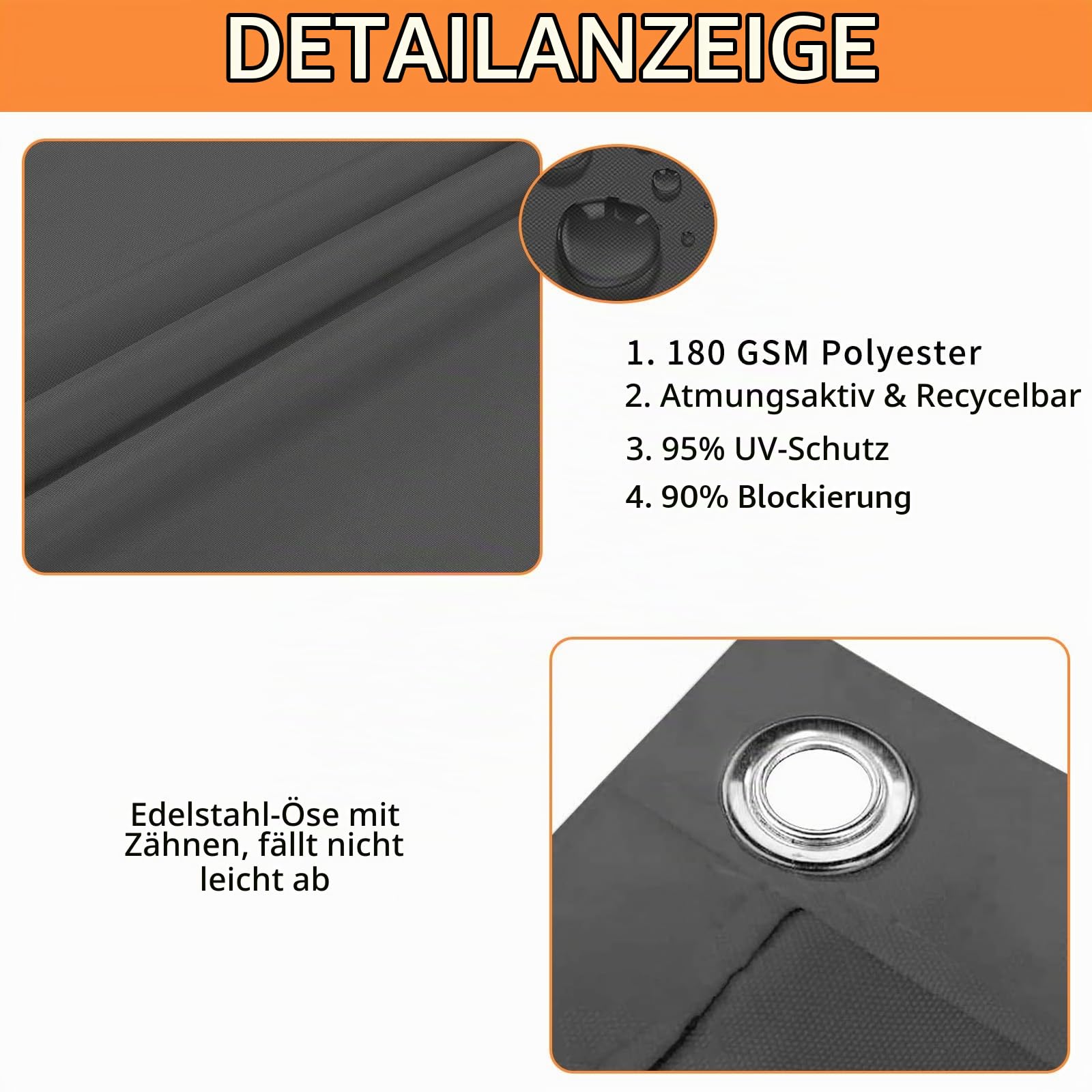Sonnensegel Wasserdicht Rechteckig mit Ösen,Sonnensegel Rechteck 2x3m,Markisenstoff 95% UV Schutz,Schattierungsnetz inkl Befestigungsseile,UV-Schutz,Wetterfest für Garten Terrasse