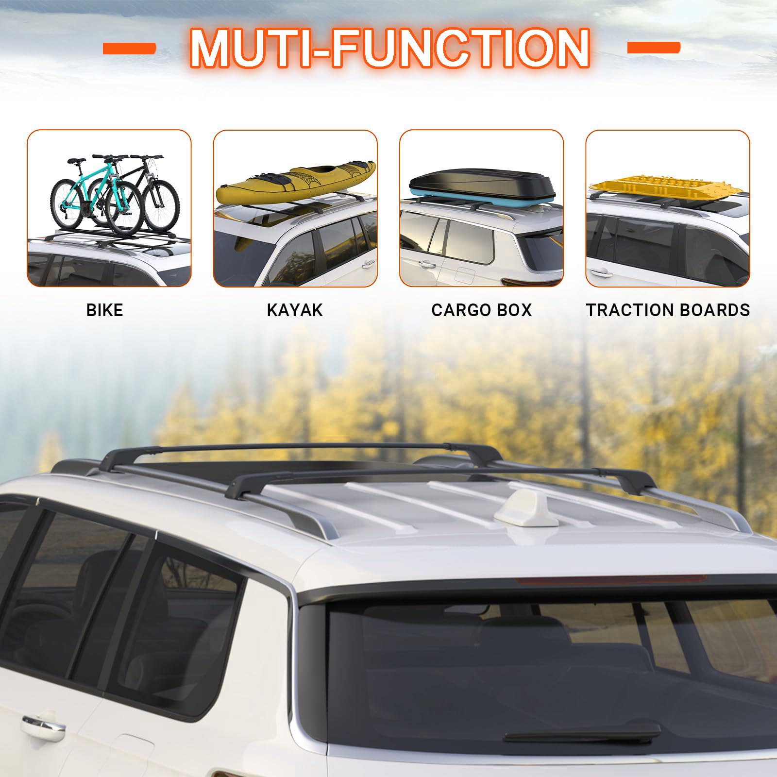 Dachträger Gepäckträger für Mitsubishi Outlander PHEV 2023 2024 2025, Dachgepäckträger Querträger Aluminium-Dachreling Geringer Windwiderstand,Black