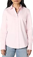 Vista 8 de Yaxa Essentials Camisa de vestir con botones y popelina elástica de ajuste regular para mujer