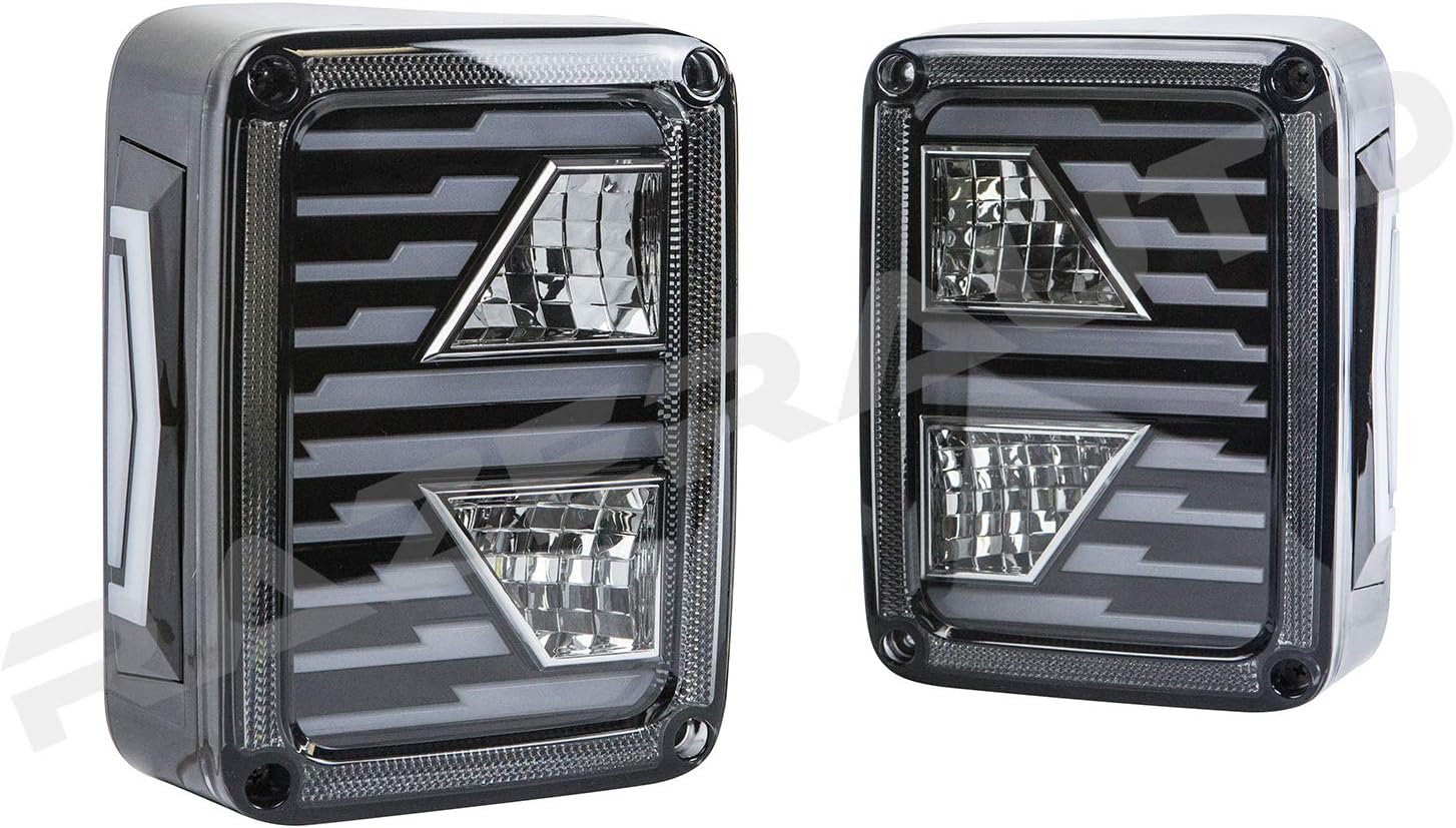 Razer Auto Extreme Taillights with LED Black Back and Clear Lens Taillight that fits 07-18 Jeep Wrangler JK