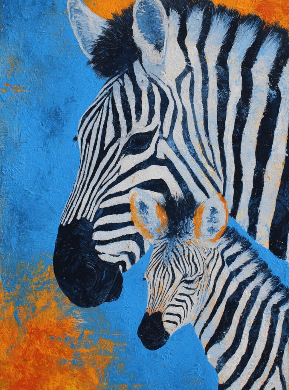 WANGWANGMIAO Paint by Number for Adults,Zebra Mother Baby Adult Painting by Numbers Canvas Kits, DIY Acrylic Oil Paints for Home Wall Decor Gift 16x20inch，with Frame