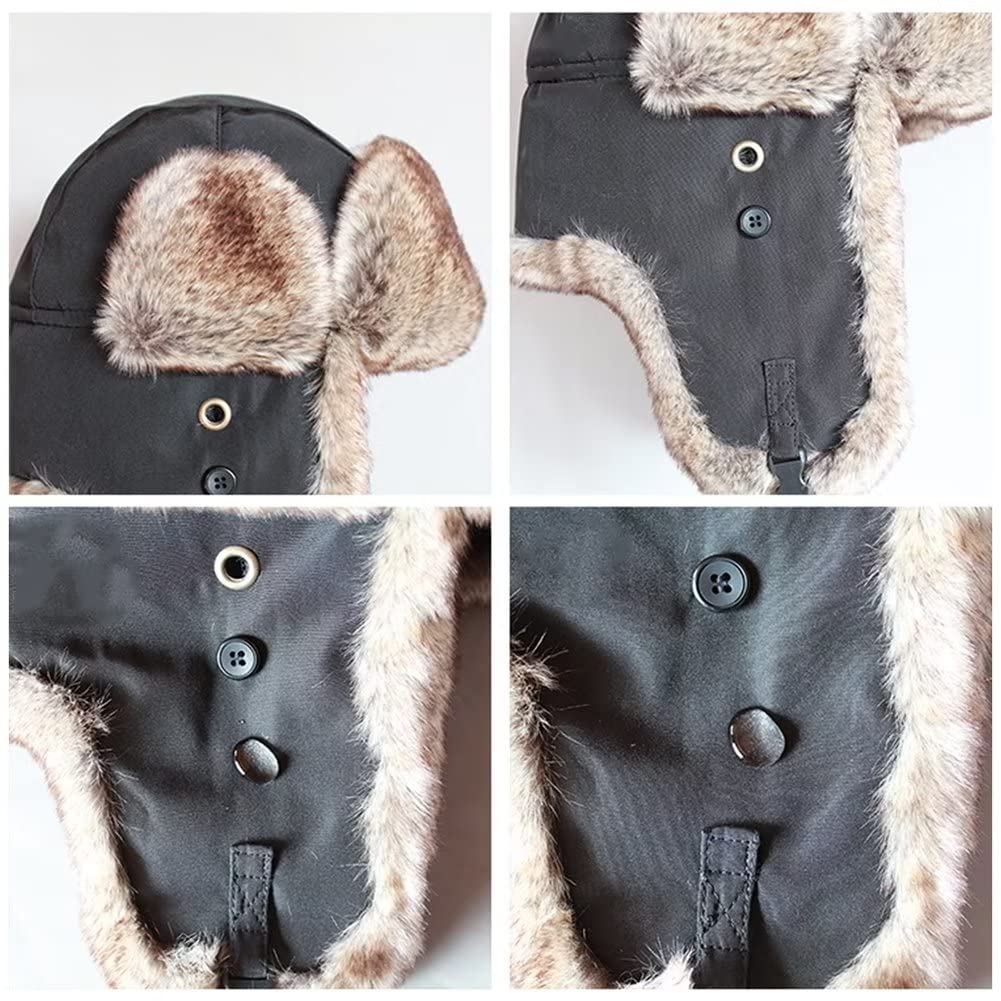 Cappello da Aviatore Impermeabile Berretto Antivento Invernale Cappelli Russo per Uomo Donna con Paraorecchie