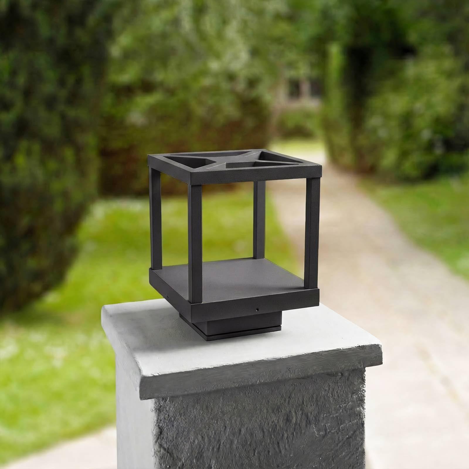 Lucande LED Lámpara para exterior Lealan (Moderno) en Negro hecho de Aluminio (1 llama, iluminación senderos, baliza farola