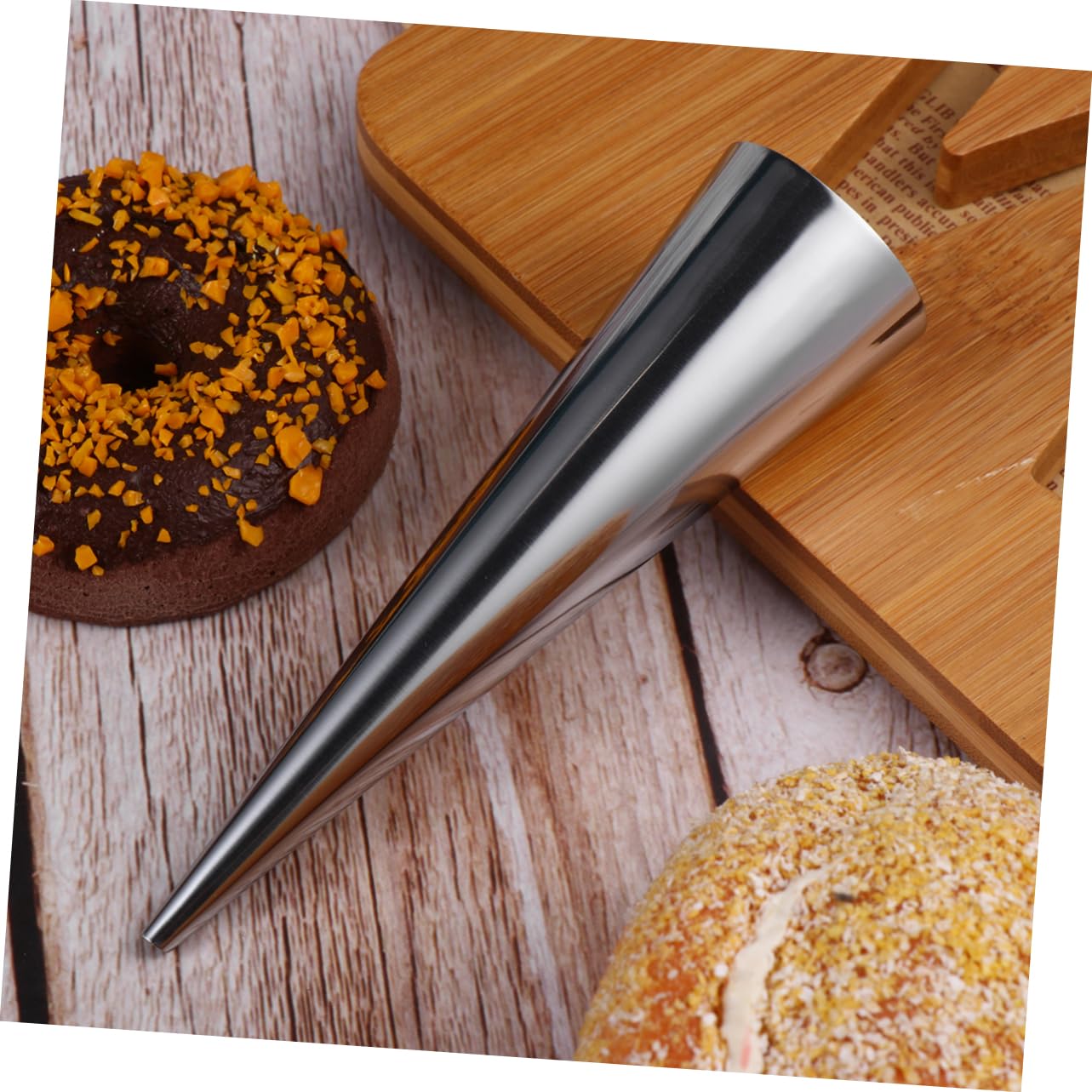 PRETYZOOM 9pc Stainless Steel Bread Baking Molds Loaf Pans for Baking Bread Conical Shaped Croissant Mould