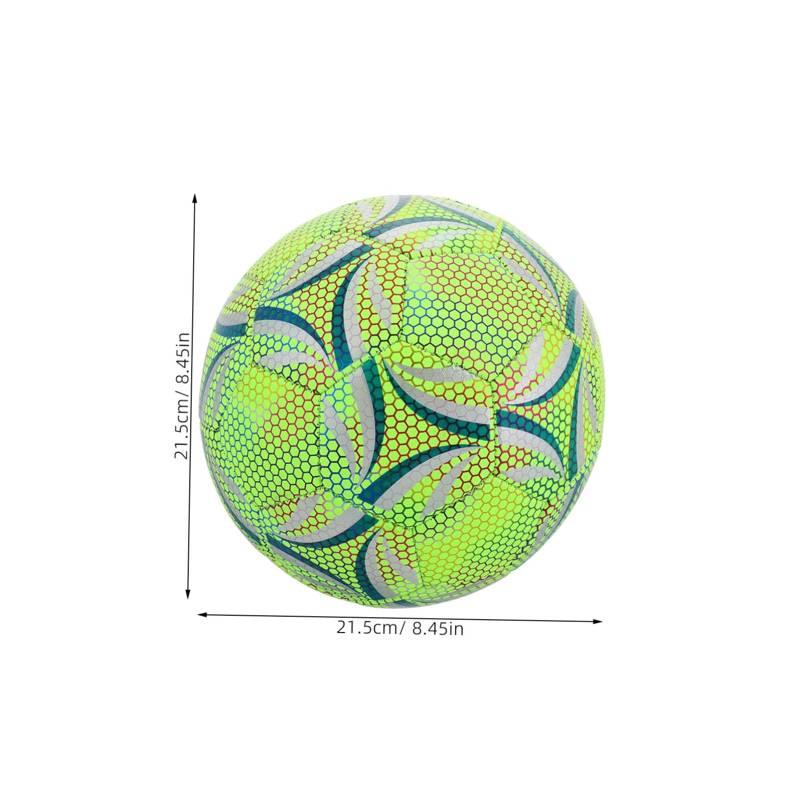 Pallone da Calcio Fluorescente Standard per Adulti e Ragazzi Resistente e Cucito Macchina per Allenamenti Diurni e Notturni su Campi di Calcio