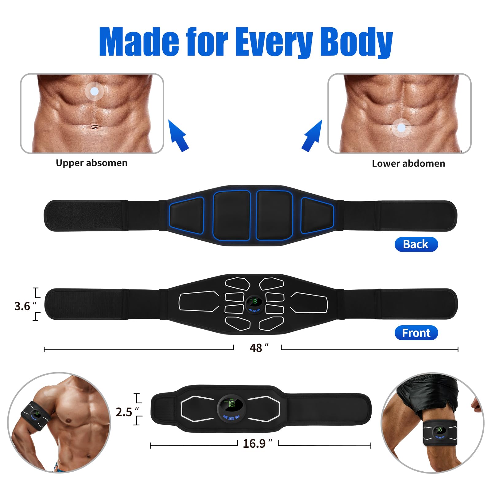 MarCoolTrip MZ Electronic Muscle Stimulator, Abs Stimulator Muscle Toner, Ab Machine Trainer for All Body, Fitness Strength Training Workout Equipment for Men and Women — Amazon image 5