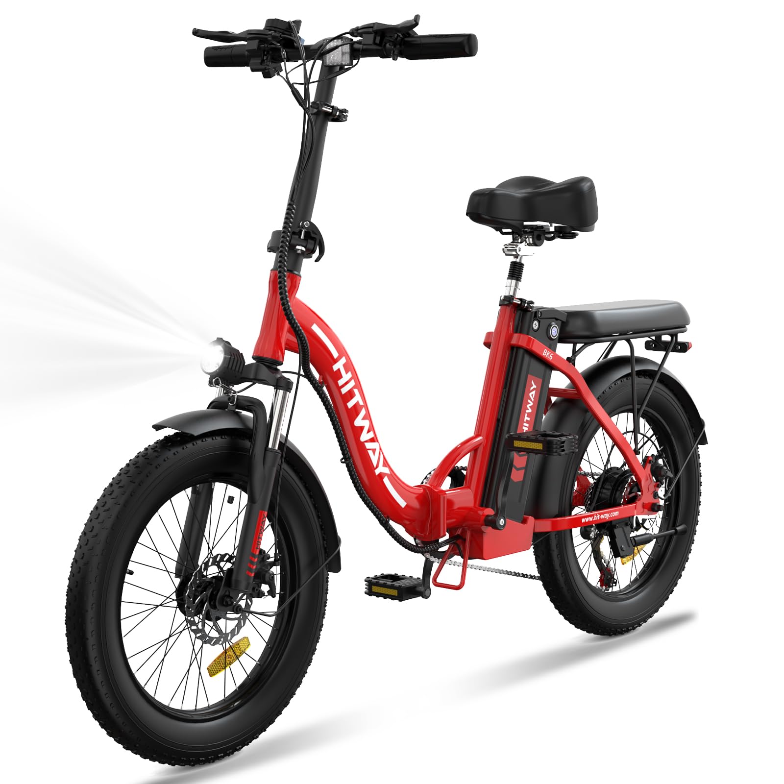 HITWAYElectric Bike for Adults, 20" Fat Tire E Bike 750W 20MPH Removable Folding Electric Bike, 48V/14Ah Battery 55-120KM,All Terrain tire Electric Bicycles