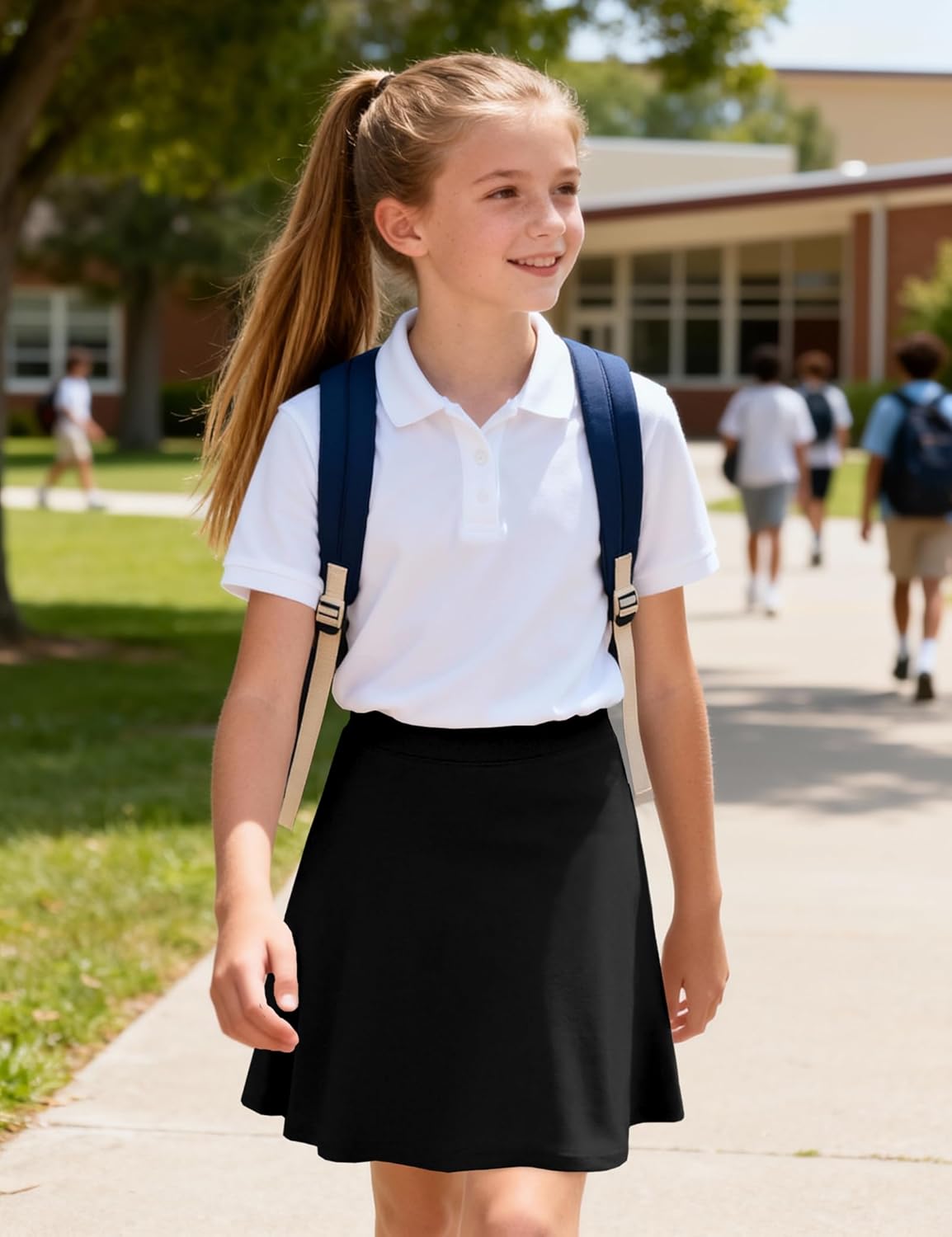 KEREDA Girls Uniform Skirts with Undershorts Casual High Waist Stretchy A-Line Skirts Soft Skorts Fashion Clothes - Image 7