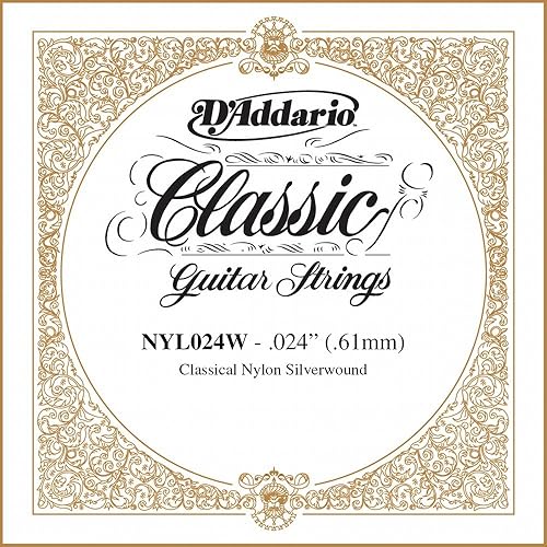 D'Addario NYL024W Silver-plated Copper Classical Single String, .024