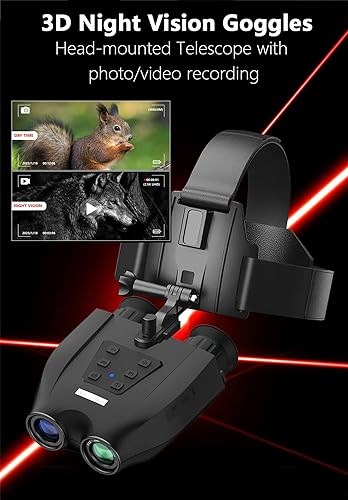 Miniatura 2 de Yuechuxiao Gafas de visión nocturna montadas en la cabeza para adultos, binoculares digitales de visión nocturna infrarroja para ver 984 pies en la