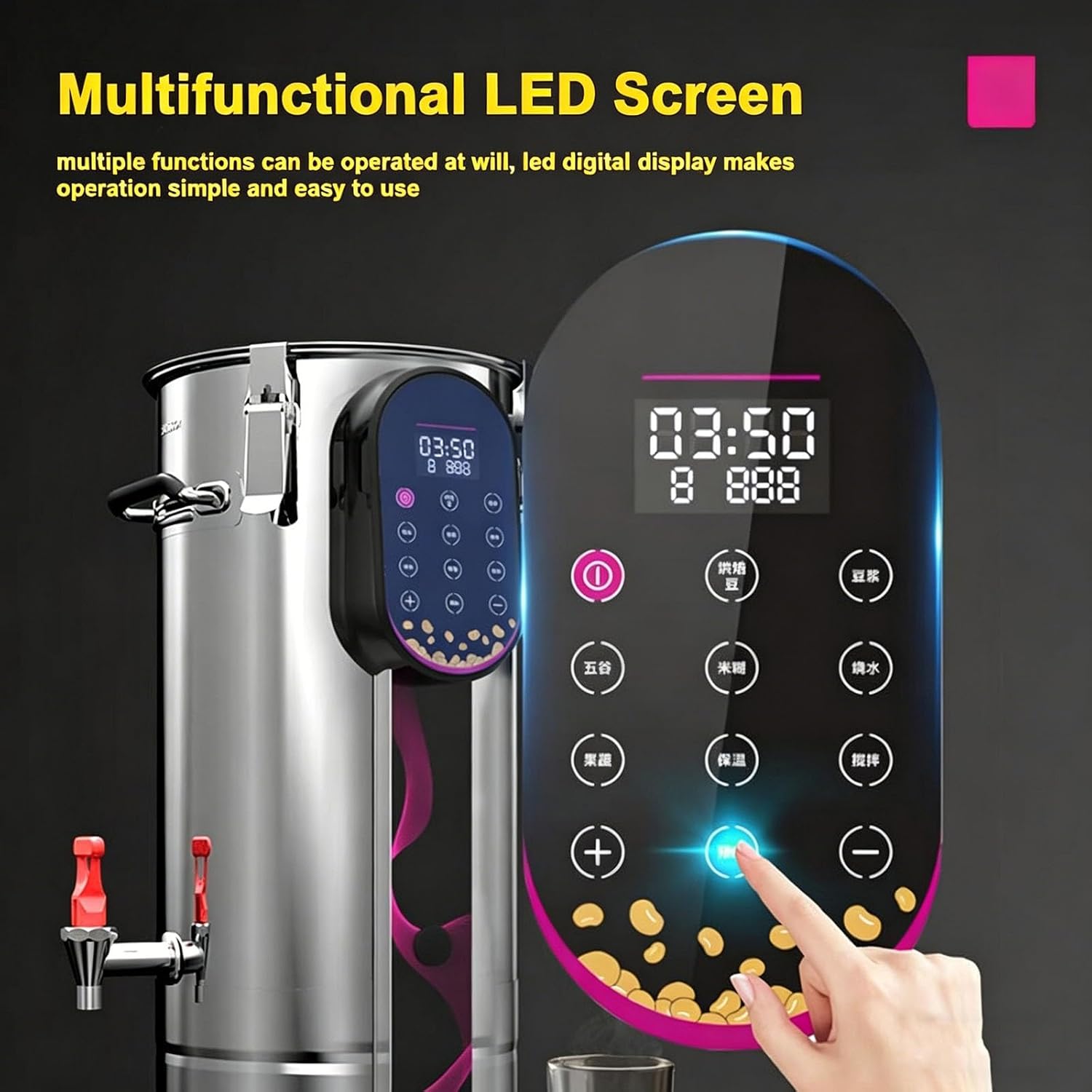 11L/18L/22L Commercial Soybean Maker, Automatic Soy Milk Machine with Slag Removal, 26000 RPM High Speed Grinding, for Restaurants and Food Production Facilities(11L)