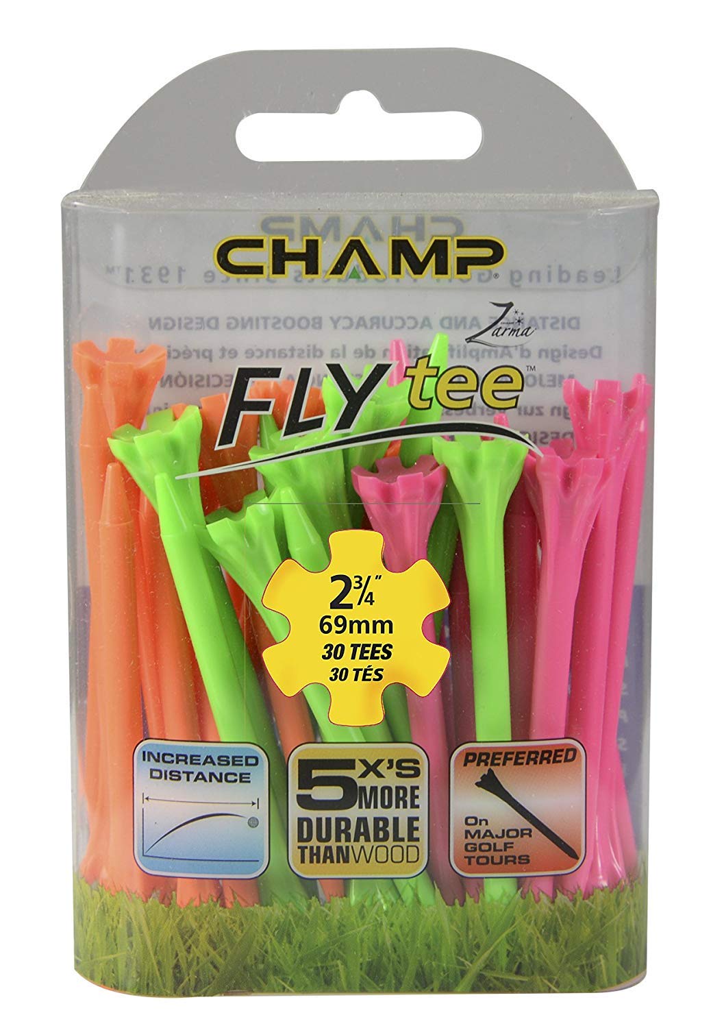 ChampZarma FLYtee, Neon Mixed, 2 3/4-Inch