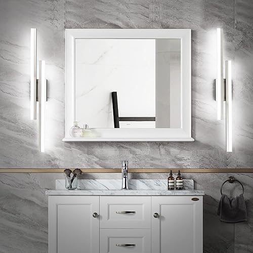 Miniatura 3 de PRESDE Lámpara LED de tocador de 32 pulgadas de níquel cepillado para baño, moderna barra de iluminación de pared de baño sobre espejo