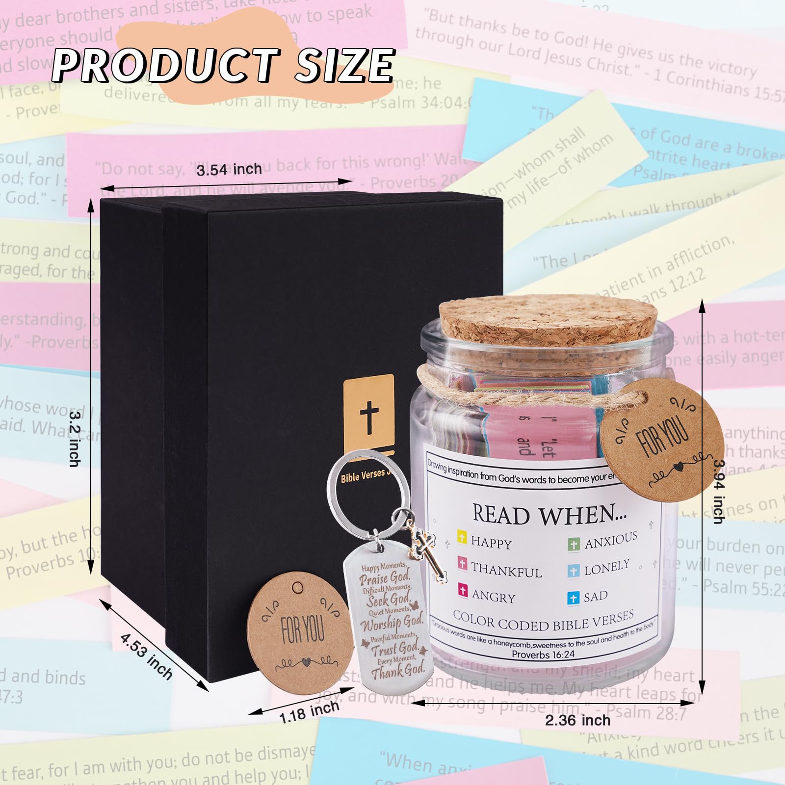 Bible Verses Jar for Christmas?INCAFLINT Hope Jar with Key Chain?Religious Graduation Gift For Women