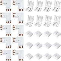 Vista 14 de JACKYLED Conectores LED de 3 pines de 0.315 pulgadas para tiras de luces LED, kit total de 22 conectores de esquina para extensión de adaptador sin