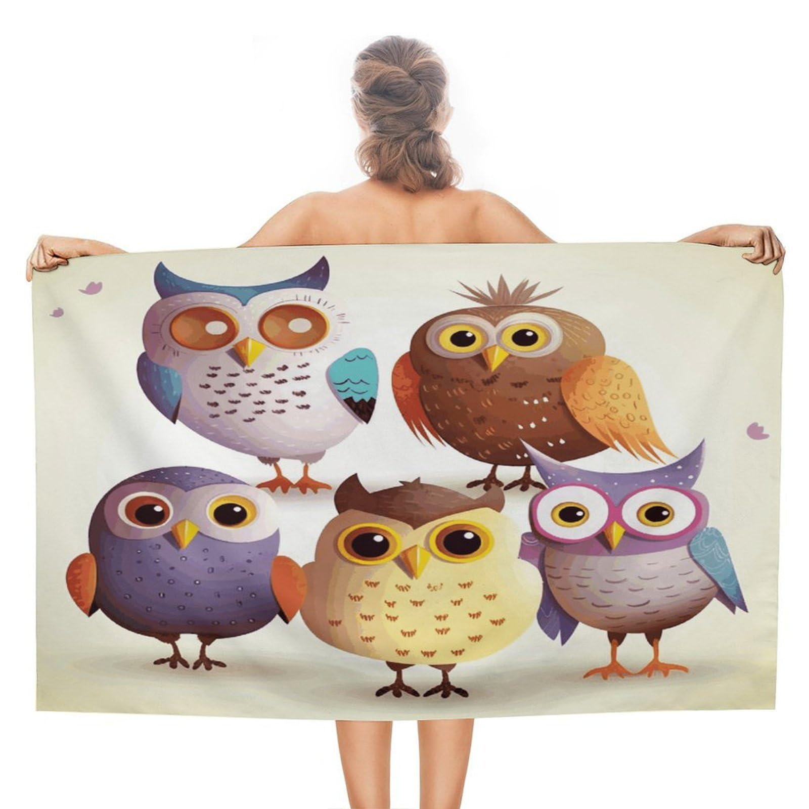 FekiLoot Owls Birds Beach Towel Absorbent & Quick Dry Pool Towels 31 X 51 Inches Extra Large Sandfree Beach Blanket Towels Soft Lightweight Travel Towel for Swim Yoga Camping