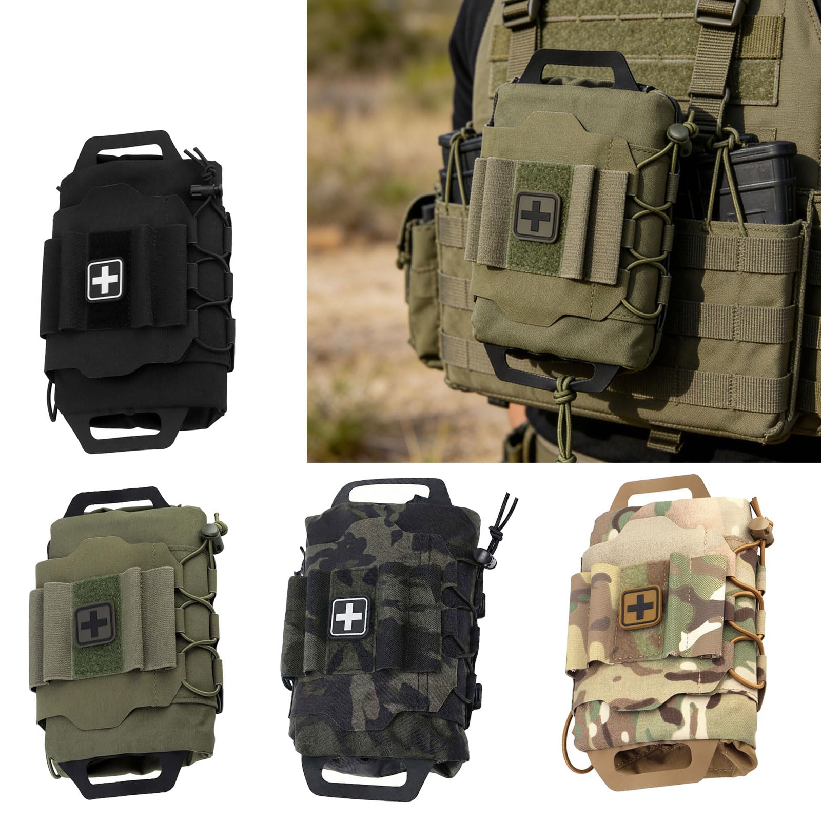 Bolsas de nailon IFAK con diseño para despliegue en situaciones de supervivencia, acceso rápido, bolsa médica, juego de supervivencia