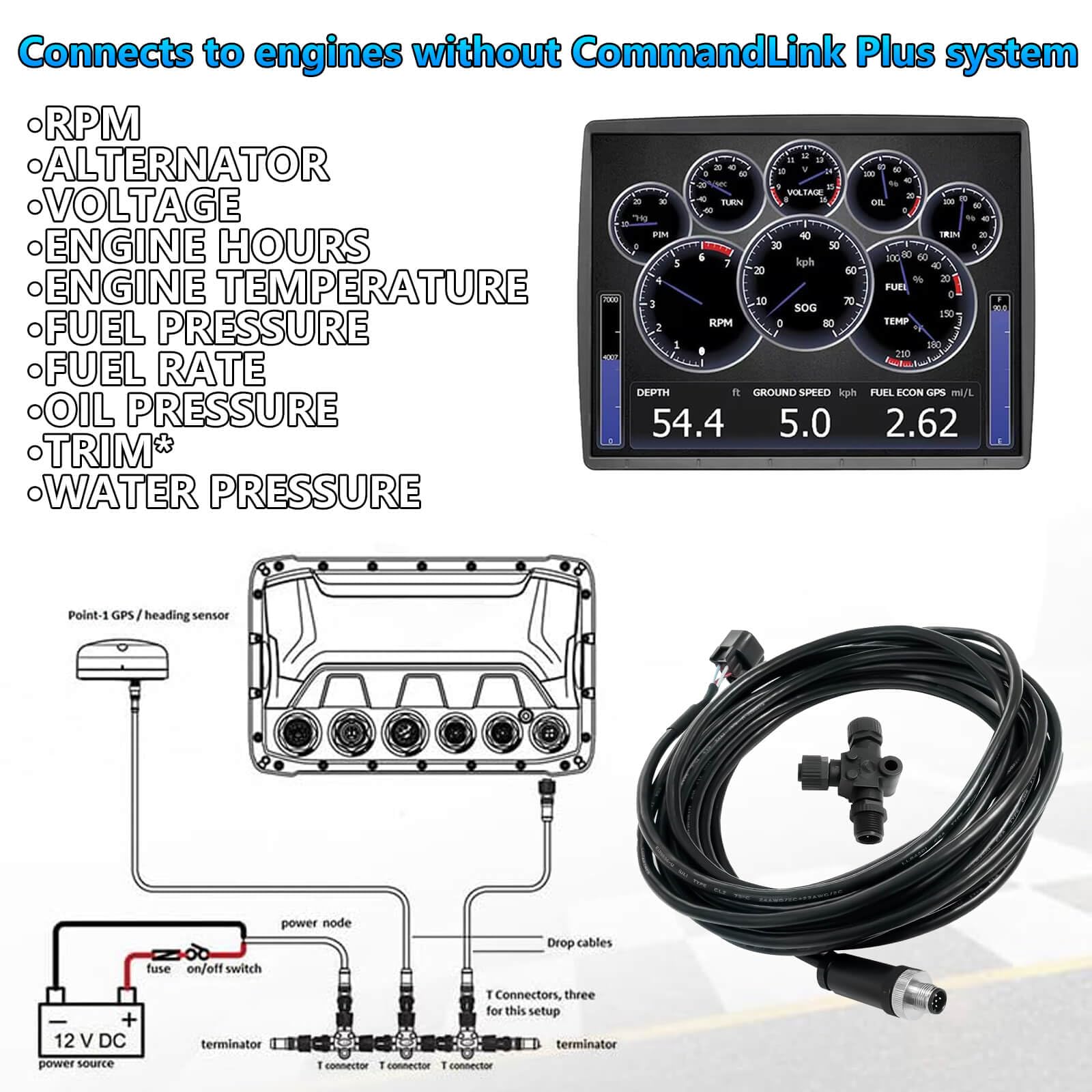 NMEA2000 Kabel Für Yamaha Motoren - 4,5m Motoren-Schnittstellenkabel