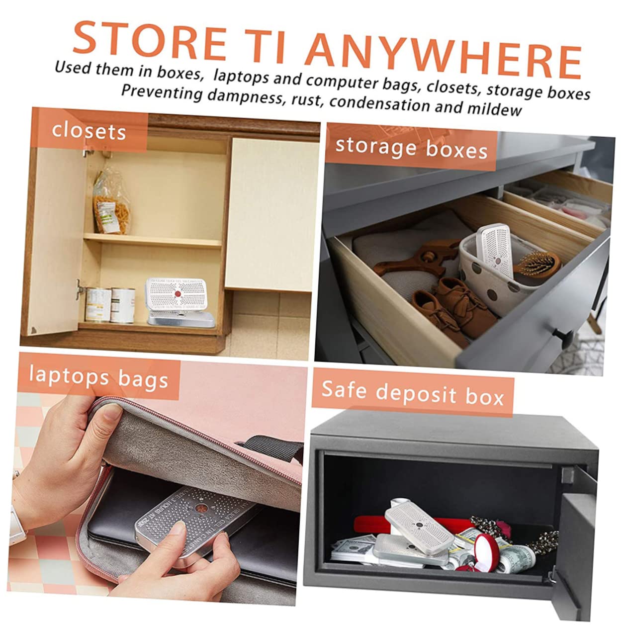 FUNOMOCYA Silicone Packets 40g Humidity Control for Electronics Reusable Aluminum Tin Color Indicator