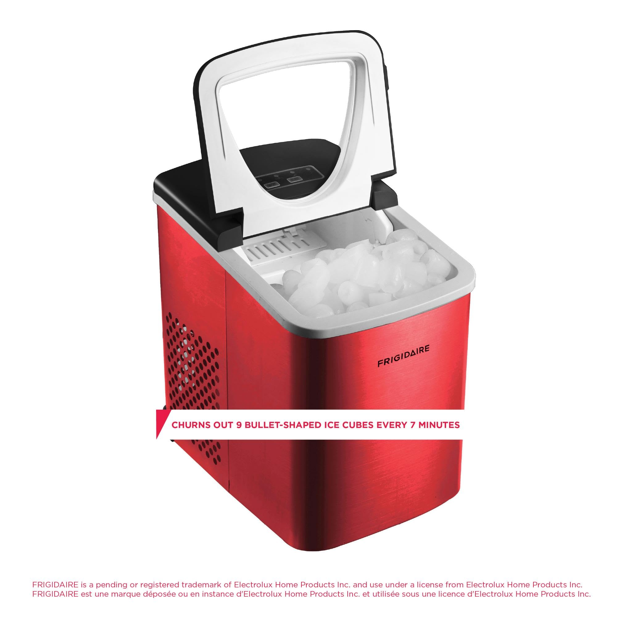 Frigidaire Counter top Portable, 26 lb per Day Nugget Ice Maker Machine (Red Stainless Steel) view 2