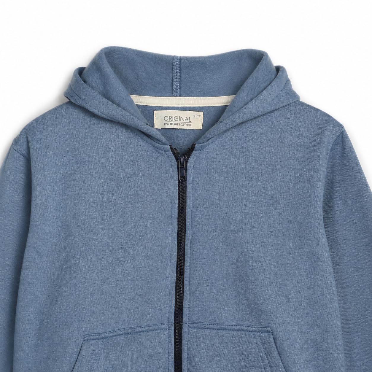 Alan Jones Clothing Boys Hooded Sweatshirt | Full Zip Closure | Full Sleeves | Kangaroo Pocket | Regular Fit | Winter Jacket for Boys | Age 5-16 Years (Persian Blue_7-8 Years) 2