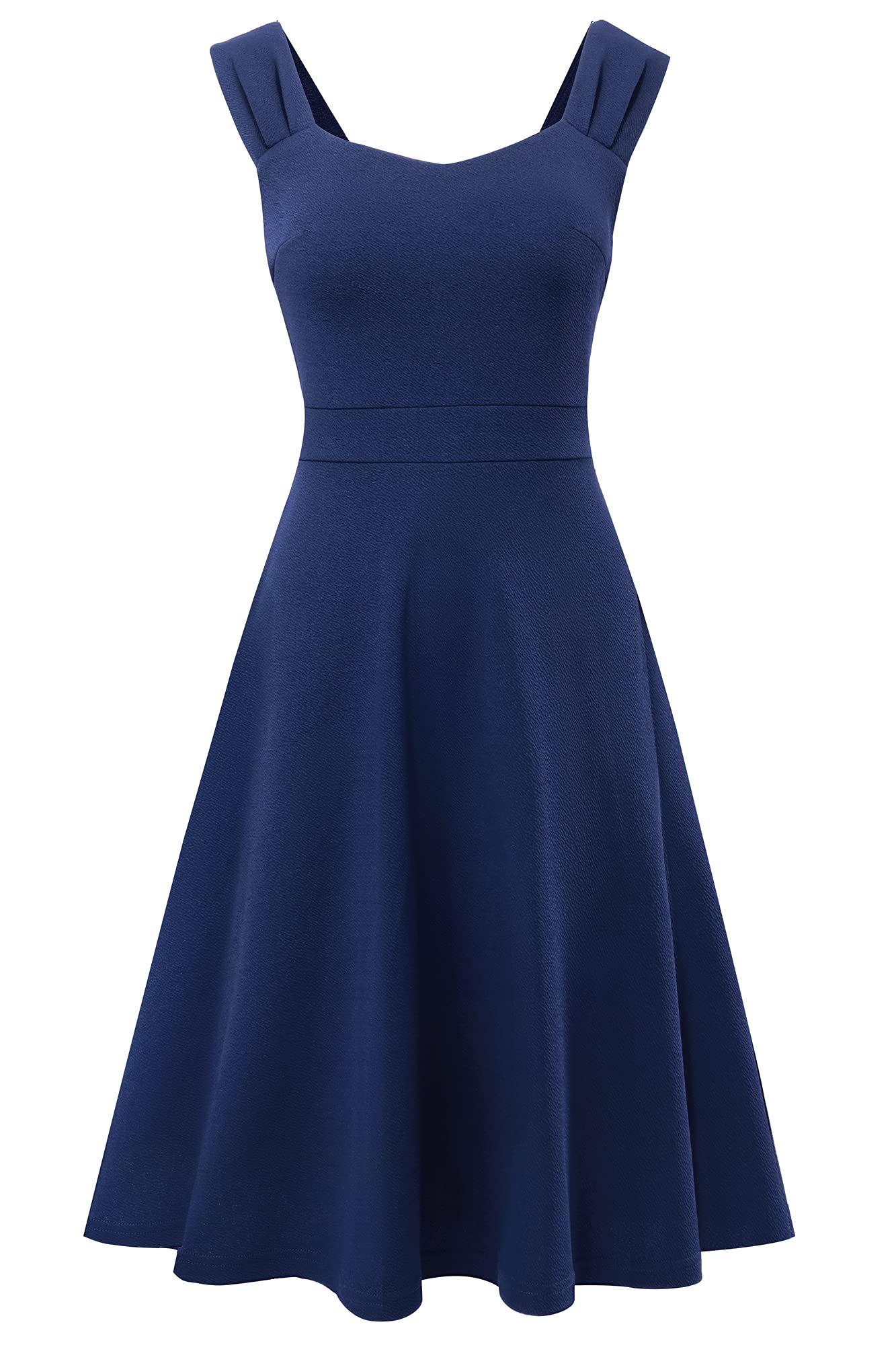 HOMEYEE Vestito Estivo da Donna con Scollo a V Vintage Senza Maniche in Tinta Unita A246