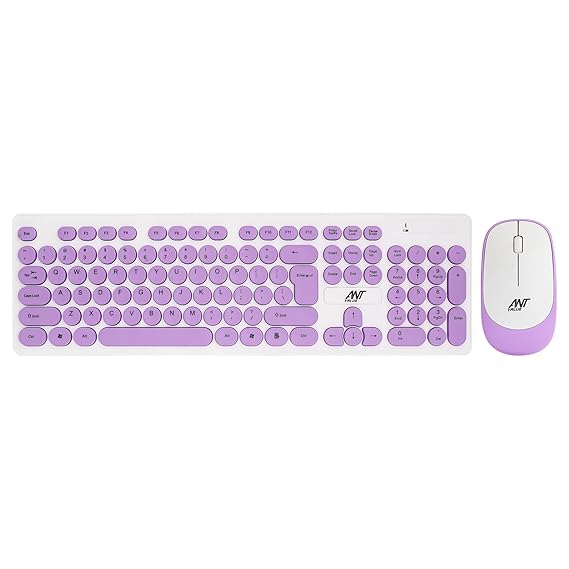 Ant Value FKBRI05 Wireless Keyboard Mouse Combo 2.4Ghz Aesthetic