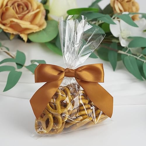 Vista 202 de AIMUDI Lazos giratorios para bolsas de golosinas de 3.5 pulgadas, lazos de satén azul turquesa para manualidades, lazos prefabricados con lazos Azul