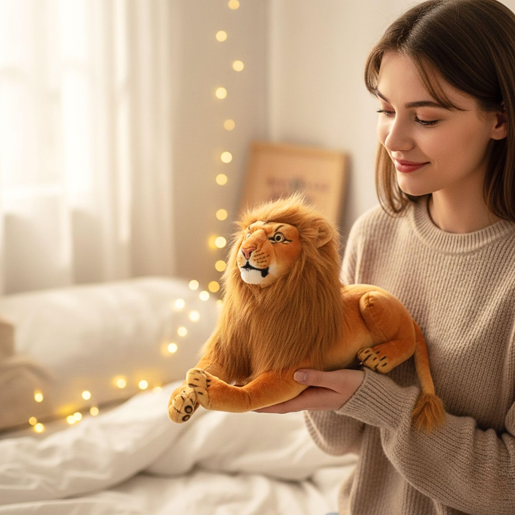 Tickles Lion - King of The Jungle Soft Stuffed Plush Animal for Kids Birthday Gift (Color: Brown; Size: 45 cm)