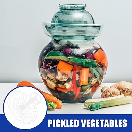 Miniatura 3 de BESTonZON Fermentaciones Peso Plástico Pickle Press Plate 5.9 in Pickling Jar Press Tool Chucrut Kimchi Vegetales Conservas Suministros con mango