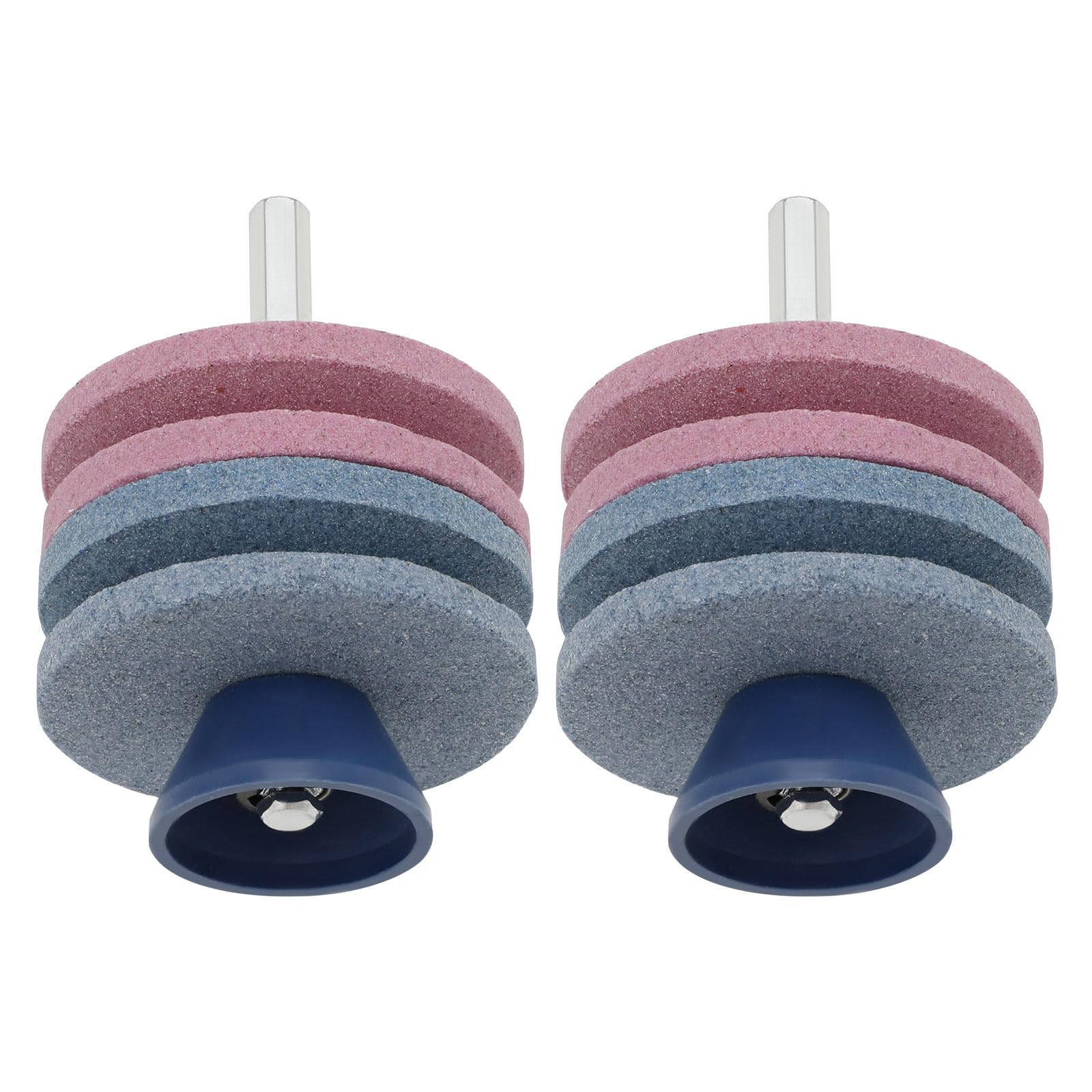 SG Store 2 Piezas de Doble Capa de Corindón Cortacésped Balanceador Cuchilla Afilador Vástago Diámetro 7 Mm Herramienta de Jardín para Taladro Amoladora Piedra para Taladro Eléctrico Taladro Manual