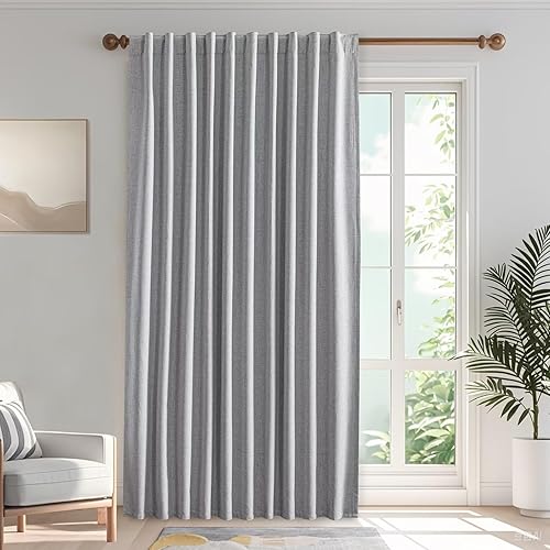 Miniatura 57 de Cortinas opacas de 96" de largo, juego de 2 paneles, cortinas opacas para dormitorio de 96" de largo, cortinas con bolsillo para barra que ahorran