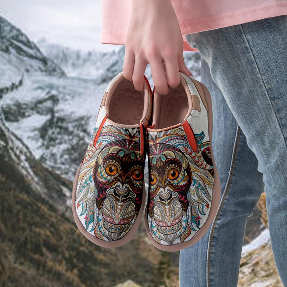 Kid's Walking Travel Shoes Microfiber Casual Slip On Loafers Lightweight Comfort Fashion Sneaker Animal Ethnic Totem
