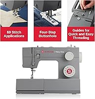 Vista 4 de Singer 4411: máquina de coser resistente con velocidad de costura muy alta, Plástico, Blanco, M