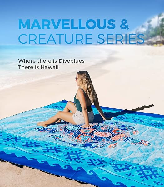 OCOOPA Couverture de Plage 210 x 200cm Grande, imperméable, Anti Sable, Couverture de Pique-Nique, pour Le Voyage, Le Camping, Les Vacances, etc. - 2